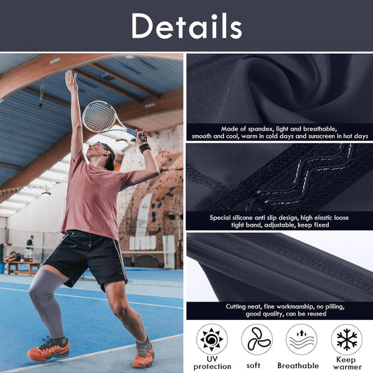 Leg Sleeves Compression Long Knee Sleeve UV Protect for Men Women Sport Basketball Football
