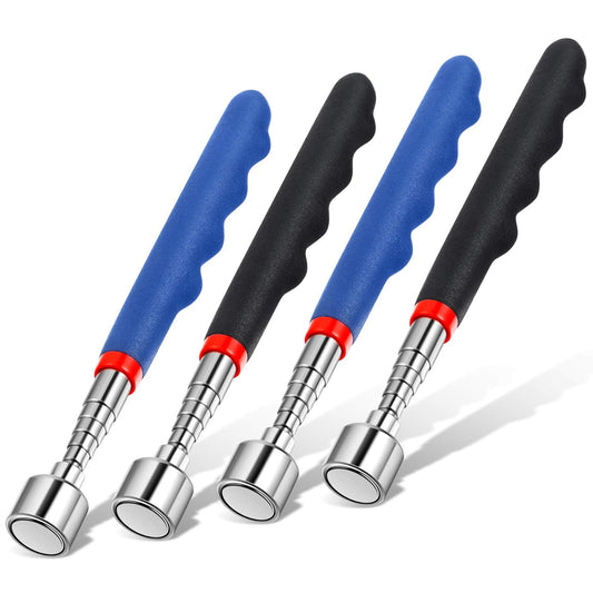 Telescoping Magnetic Pickup Tool 20 Lbs Magnet Extension Tool Telescoping 30 Inch Extendable Stick Gadget for Men Suitable for Birthday Valentine's Day Father's Day Christmas(Blue and Black,4 Pieces)