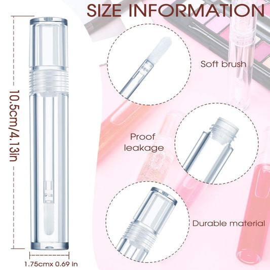 30 Pieces Empty Lip Gloss Tubes 5 ml Transparent Lip Gloss Containers Clear Refillable Lipstick Container Lip Balm Bottles Eyelash Growth Liquid Tube Cosmetic Container with Rubber Stoppers