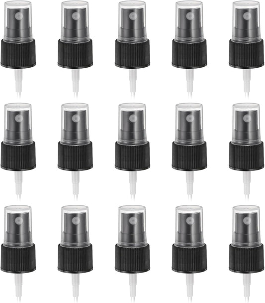 50 Pcs Black Spray Top, 20/410 Fine Mist Sprayer Reusable Replacement Spray Bottle Pump Plastic Top for Cosmetic Perfume and Body Sprays Bottle