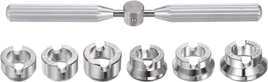 5537 Watch Case Opener Dies Set, Alloy Steel Watch Back Cover Remover Repair Accessory with Wrench for Watch Repair Watchmaker, Silver