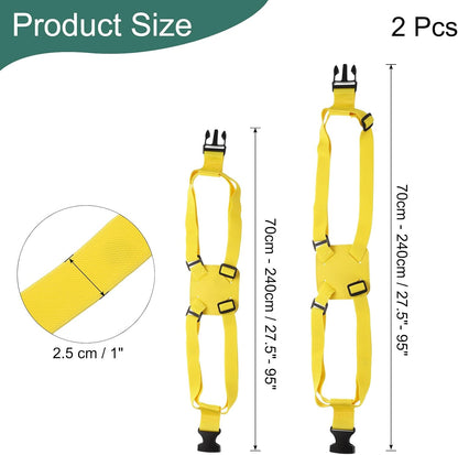 2 Pcs Luggage Straps Bungees Adjustable Luggage Strap Buckle Carry Bag Elastic Suitcase Strap Belt Airport Travel Accessories for Travel Baggage Handbag Add Bag, Yellow