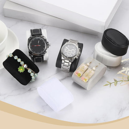 12 Pcs Watch Display Pillow, 2.8x1.7x1.2 Inch Flannelette Bracelet Pillows, Display Storage Cushion for Watch Bangle Jewelry, Grey