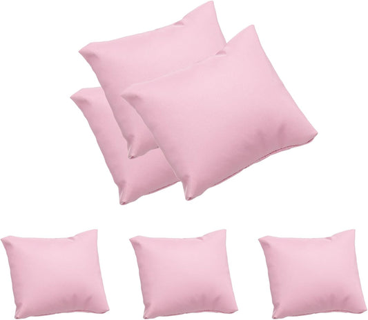 6pcs Leather Watch Pillows, Jewelry Display Pillow for Bracelet, Watch, Anklet, Bangle, Dangle Earring and Necklace Pink