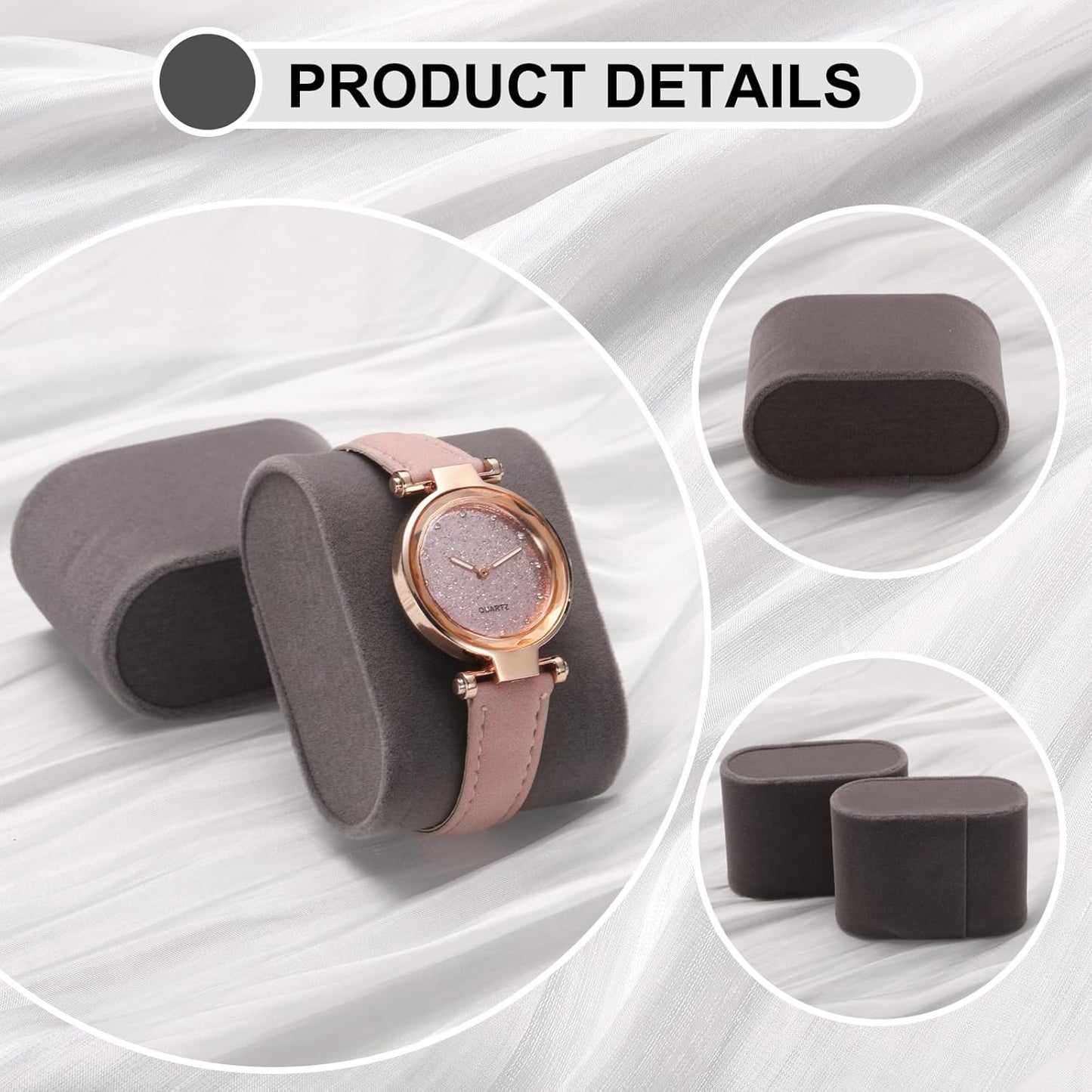 12pcs Bracelet Watch Pillow Velvet Jewelry Display Pillows Cushion Pad Watch Storage Pillow for Watch Box Grey
