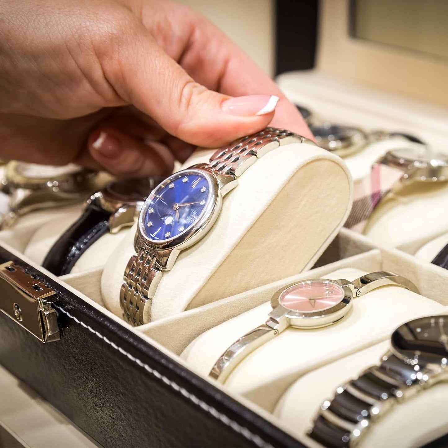 12pcs Bracelet Watch Pillow Velvet Jewelry Display Pillows Cushion Pad Watch Storage Pillow for Watch Box Grey
