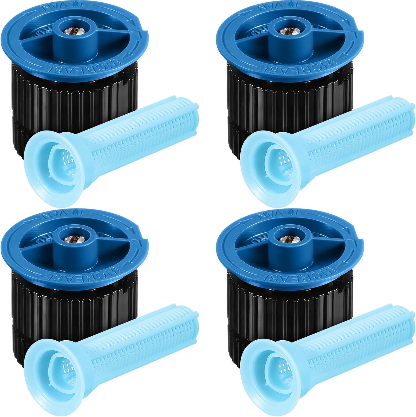 4 Pcs 10 VAN Variable Arc Nozzle Replacement Sprinkler Head Adjustable 360 Degree Rotating Irrigation Pop up Sprinkler Head Compatible with Rainbird, Hunter, Orbit for Garden Lawn