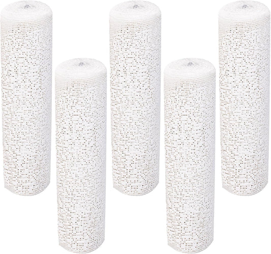Plaster Cloth 5 Pack Plaster Gauze Bandage Roll Plaster of Paris for Crafts Belly Cast Art Project Mask Making Sculptures and Body Casts, 7.9inch X 106 inch