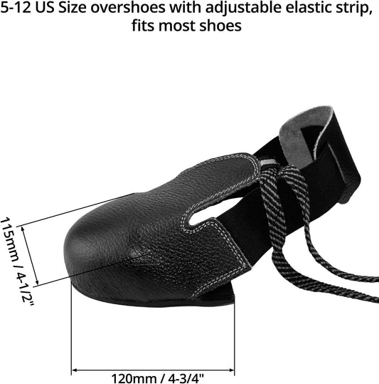 Steel Toe Cap Safety Overshoes Workplace Anti-smash Cover with Adjustable Strap for Men/Women, 1 Pair (Size 5-12 US)