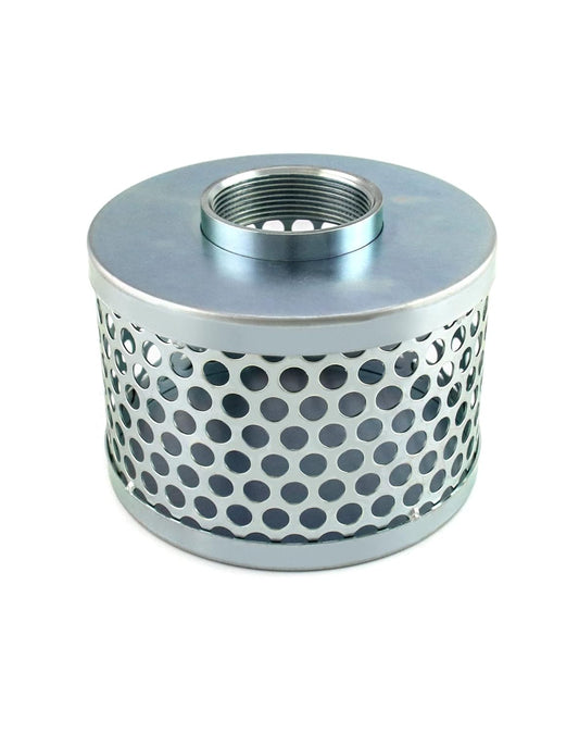 2" Round Hole Suction Strainer Filter for Pumps, Steel Plated Thread Size 2 Inch, Reduces Solids Entering Pump