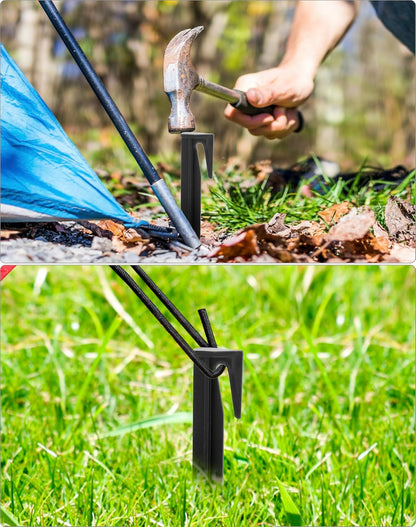 Plastic Boundary Wire Stakes, 200 Pcs, 3.35in, Black, Bayonet Tip, Garden Edging, Lawn Nails, Wire Pegs, Landscape Anchoring Spikes, Pet Fence, Mower Compatible