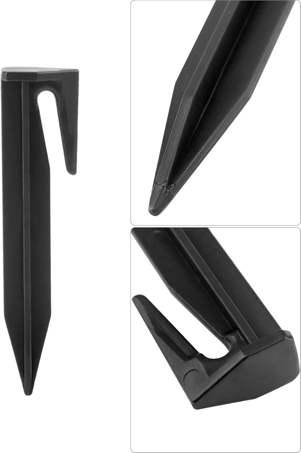 Plastic Boundary Wire Stakes, 200 Pcs, 3.35in, Black, Bayonet Tip, Garden Edging, Lawn Nails, Wire Pegs, Landscape Anchoring Spikes, Pet Fence, Mower Compatible