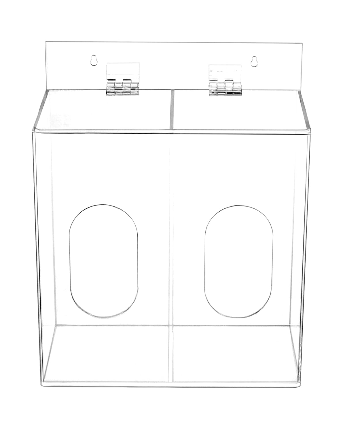 Clear Acrylic Mask and Glove Organizer – Dual Compartment Dispenser for Office, Clinic & Home Use