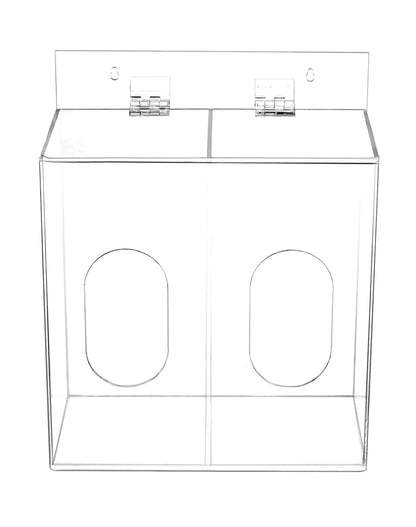 Clear Acrylic Mask and Glove Organizer – Dual Compartment Dispenser for Office, Clinic & Home Use