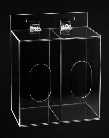 Clear Acrylic Mask and Glove Organizer – Dual Compartment Dispenser for Office, Clinic & Home Use