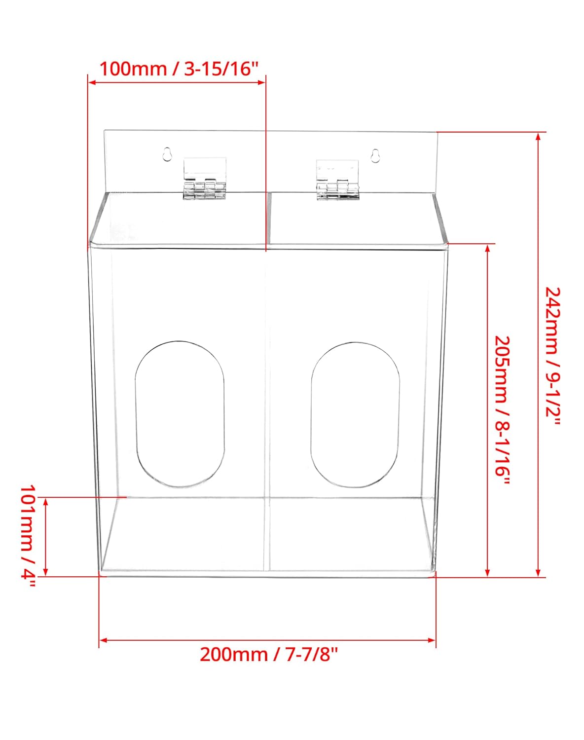 Clear Acrylic Mask and Glove Organizer – Dual Compartment Dispenser for Office, Clinic & Home Use