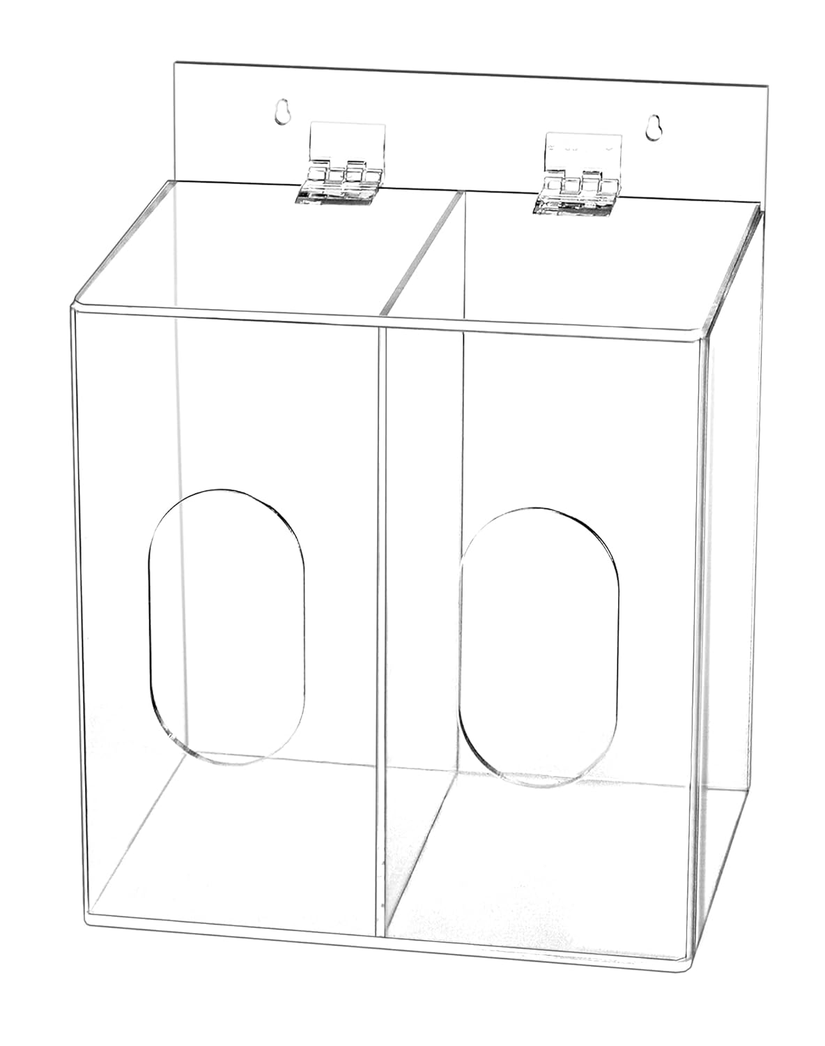 Clear Acrylic Mask and Glove Organizer – Dual Compartment Dispenser for Office, Clinic & Home Use