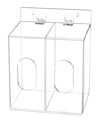 Clear Acrylic Mask and Glove Organizer – Dual Compartment Dispenser for Office, Clinic & Home Use