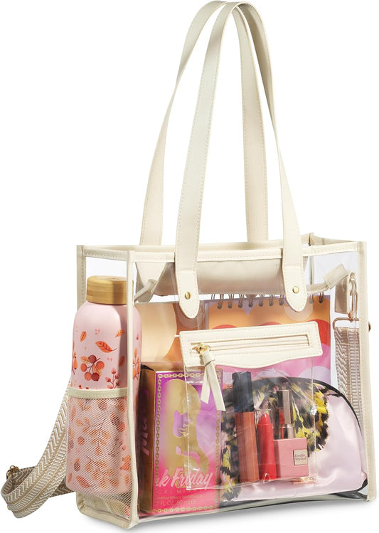 Clear Bag for Stadium Events - Large Transparent Tote - Clear Purse for Women, Work, Beach & Shopping
