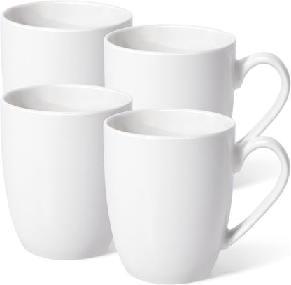 16 oz Large Coffee Mugs Set of 4 Ceramic Coffee Mug White Coffee Cups Tea Cups Idea Gift for Women Men House Warming Gifts New Home Office, 4 Pack (White)