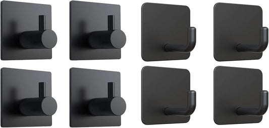 2 Types of Black Adhesive Hooks Bundle