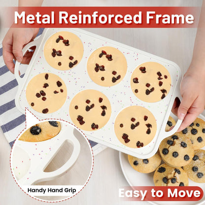 Mini Cupcake Pans, Jumbo Muffin Pan, Metal Reinforced Frame for Baking Giant Homemade Muffins, Cupcakes, Frittatas