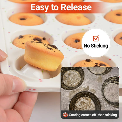 Mini Cupcake Pans, Jumbo Muffin Pan, Metal Reinforced Frame for Baking Giant Homemade Muffins, Cupcakes, Frittatas