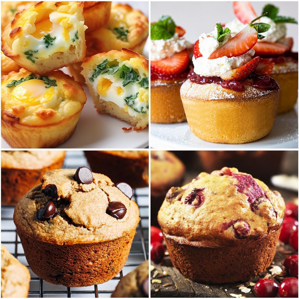 Mini Cupcake Pans, Jumbo Muffin Pan, Metal Reinforced Frame for Baking Giant Homemade Muffins, Cupcakes, Frittatas