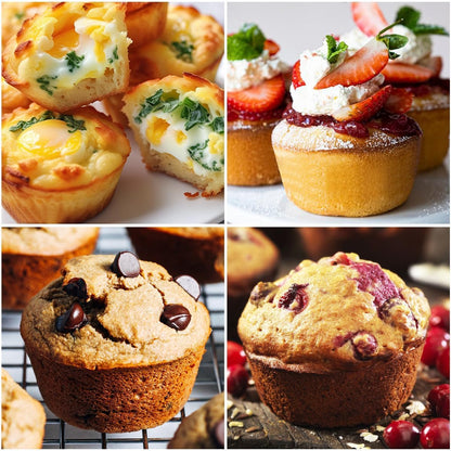 Mini Cupcake Pans, Jumbo Muffin Pan, Metal Reinforced Frame for Baking Giant Homemade Muffins, Cupcakes, Frittatas