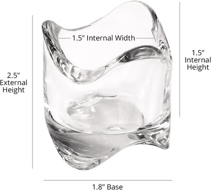 Tea Lights Votive Candles Holders (Set of 6), 2 in. Glass Candle Cups, Wedding Table Centerpiece, Home Decor, Party, Dinner & More
