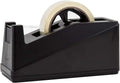 Desktop Tape Dispenser Adhesive Roll Holder (Fits 1" & 3" Core) Heavy Duty Premium for Office, Home, School, Library, Crafts, Moving, Giftwrapping with Weighted Nonskid Base, Black