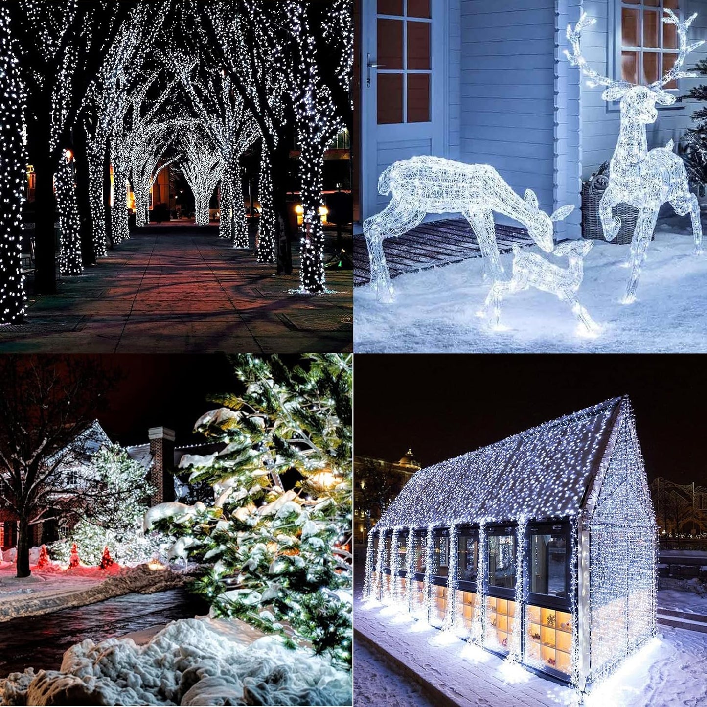 Christmas Lights Cool White, 75 Ft 200 LED Christmas String Lights Connectable, 8 Modes, Timer, Waterproof Fairy Twinkle Lights for Party, Garden, Patio, Home, Wedings, Holiday, Xmas Tree Decorations