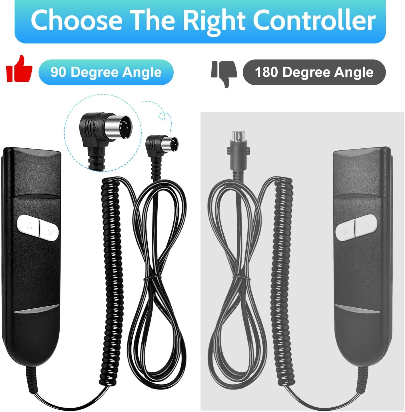 Recliner Remote Lift Chair Remote Replacement 2 Button (Up/Down) 5-Pin Hand Controller for Lazyboy, Golden Limoss OKIN