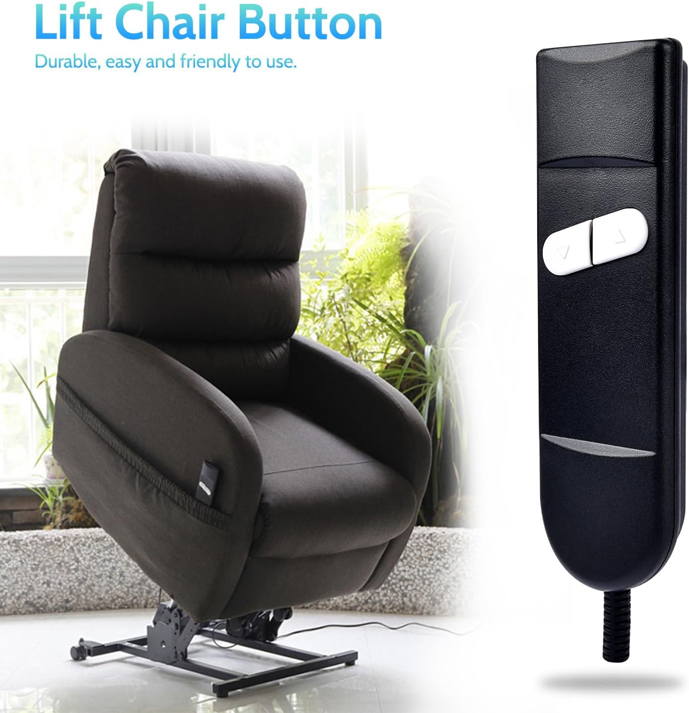 Recliner Remote Lift Chair Remote Replacement 2 Button (Up/Down) 5-Pin Hand Controller for Lazyboy, Golden Limoss OKIN