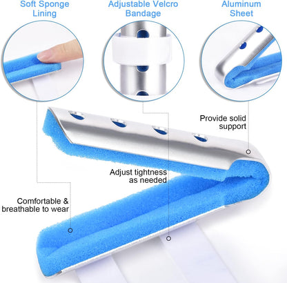 Finger Splint, 7PCS Finger Support Brace Finger Stabilizer for Broken Fingers Straightening Arthritis Knuckle Immobilization, Blue & Black