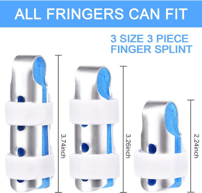 Finger Splint, 7PCS Finger Support Brace Finger Stabilizer for Broken Fingers Straightening Arthritis Knuckle Immobilization, Blue & Black
