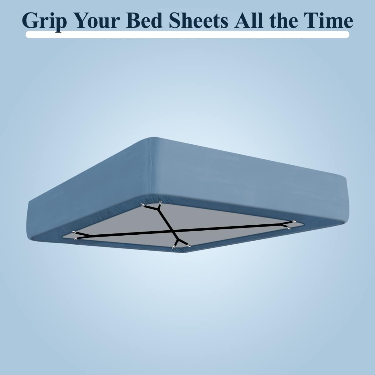 Bed Sheet Straps, 8+2 Pieces Heavy Duty Elastic Sheet Holders Suspenders of Mattresses, Short+ Long, White & Black