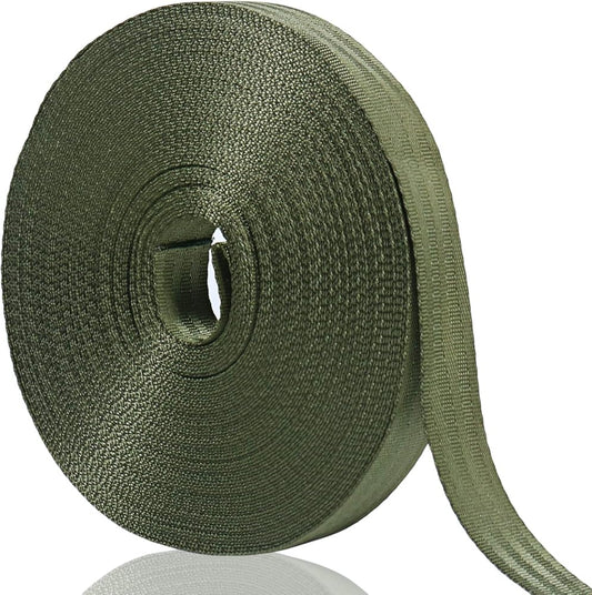 Tree Support Strap, 65 Feet x 1 inch Tree Straps for Staking, Nylon Plant Tie Rope for Support, Straightening (2200 Lbs Strength, Green).
