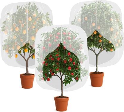 3pcs Fruit Tree Netting with Zipper and Drawstring,2.62 * 3.28 Ft Bird Garden Netting for Garden Protection,Cover for Blueberry Tomato Strawberry and Plants Protection from Insect Squirrels Birds