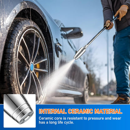 Stainless Steel Pressure Washer Tips Turbo Nozzle 4000 PSI Pressure Washer Rotating Turbo Nozzle, 360° Rotating Pressure Washer Nozzle with 1/4'' Quick Connect, 4.0 GPM 4.0 Orifice