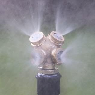 Brass Misting Spray Nozzle 1/2" NPT Male 4-Holes Garden Sprinklers Irrigation Connector Water Sprinklers Mister Heads Fitting with Filter Mesh (Pack of 3)