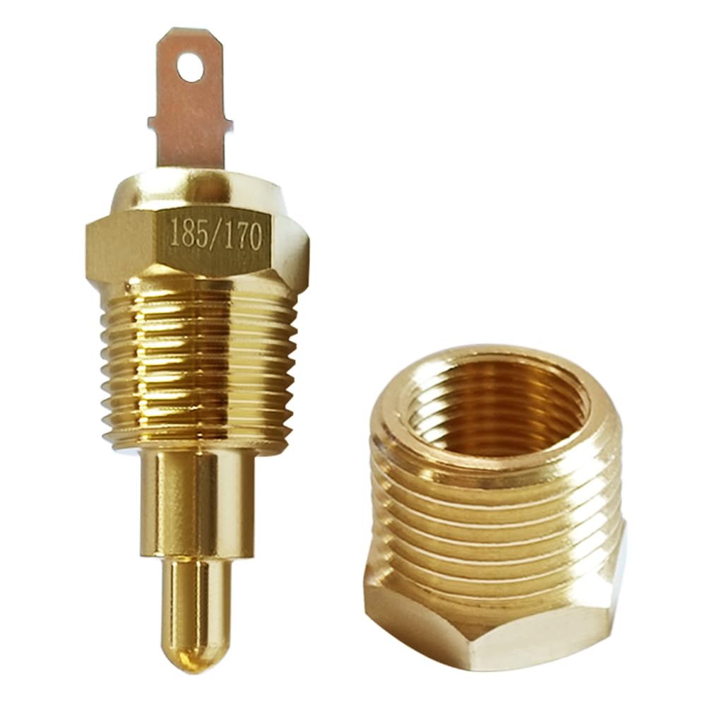 185 to 175 Degree Fan Thermostat Temperature Switch, Electric Engine Cooling Fan Thermostat Temperature Sensor Switch, 3/8" NPT Pipe Thread, Fit for 10" 12" 14" 16" Fan