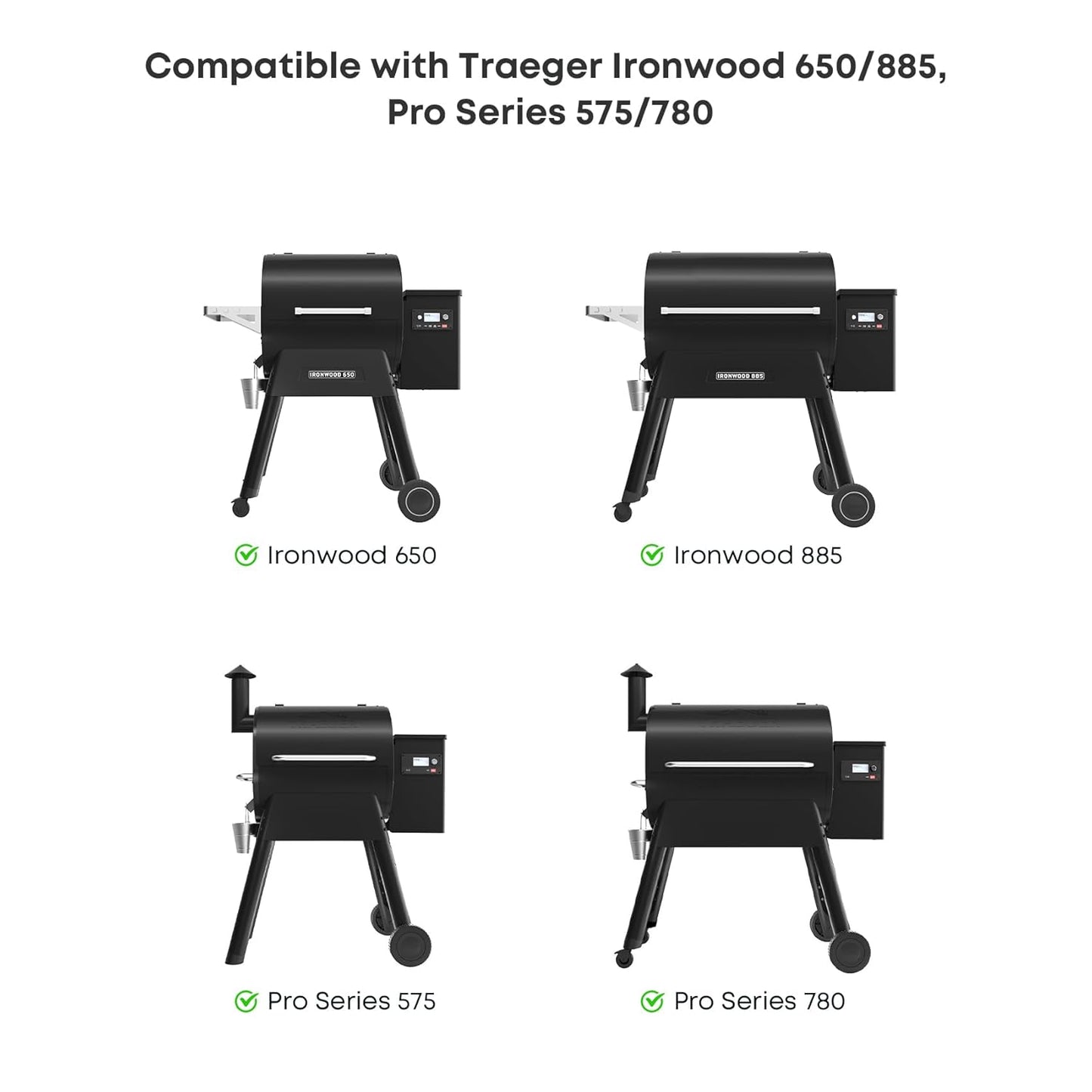 RTD Probe Replacement for Traeger Ironwood 650/885, Pro Series 575/780, Upgraded Thermocouple Probe Kit for #KIT0422