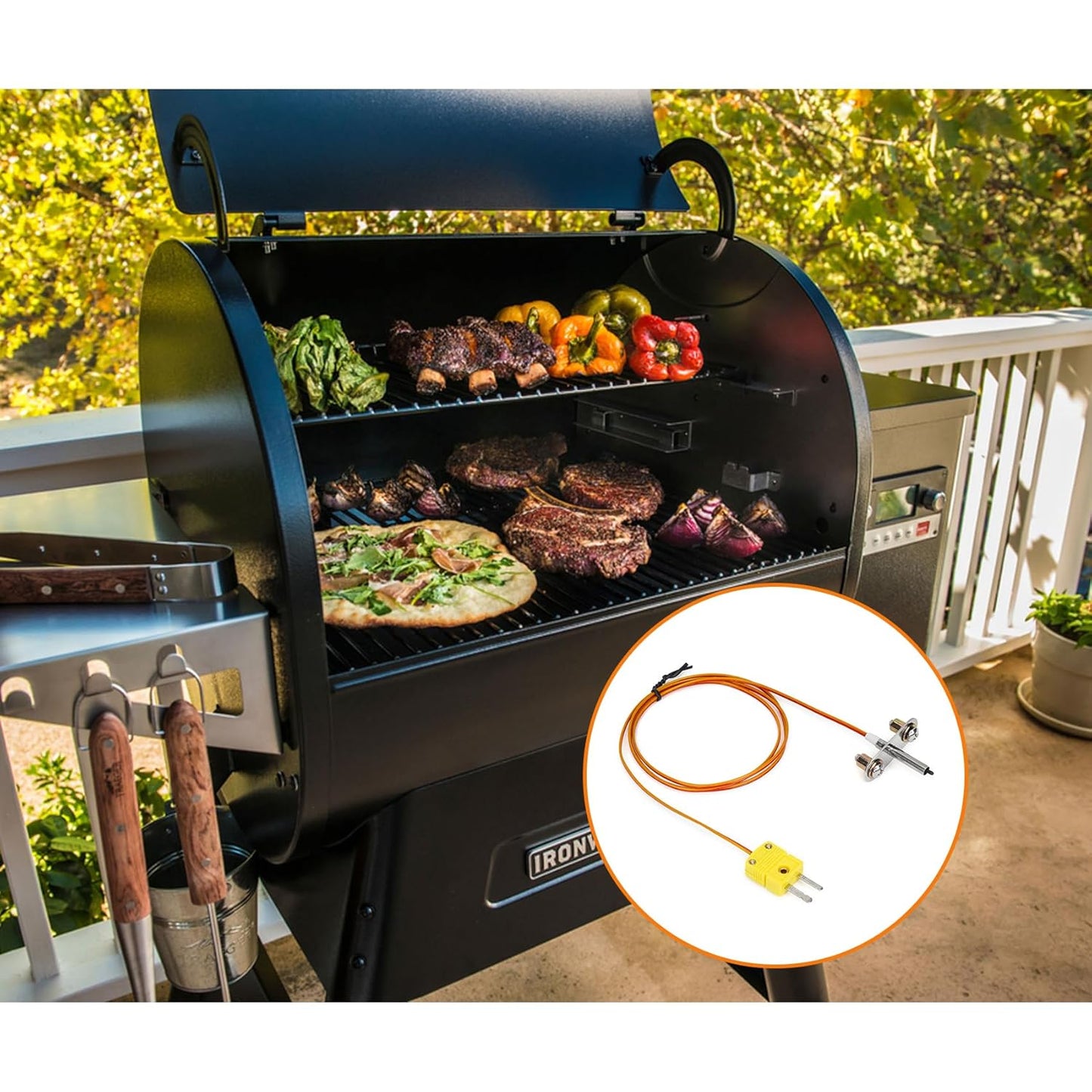 RTD Probe Replacement for Traeger Ironwood 650/885, Pro Series 575/780, Upgraded Thermocouple Probe Kit for #KIT0422