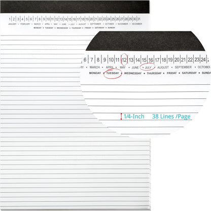 Legal Pads 8.5 x 11 with Date on Top, Narrow Ruled, White Note Pads College Ruled Writing Tablets for Office, School, 50 Sheets, 3 Pack