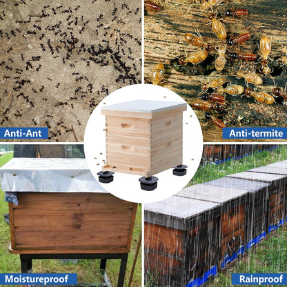 3 Sets/12Pcs Beehive Stands- Sturdy Beehive Feet Stands- Beehive Base Beekeeping Hive Support Tools for Outdoor Garden Beekeeper Workshop