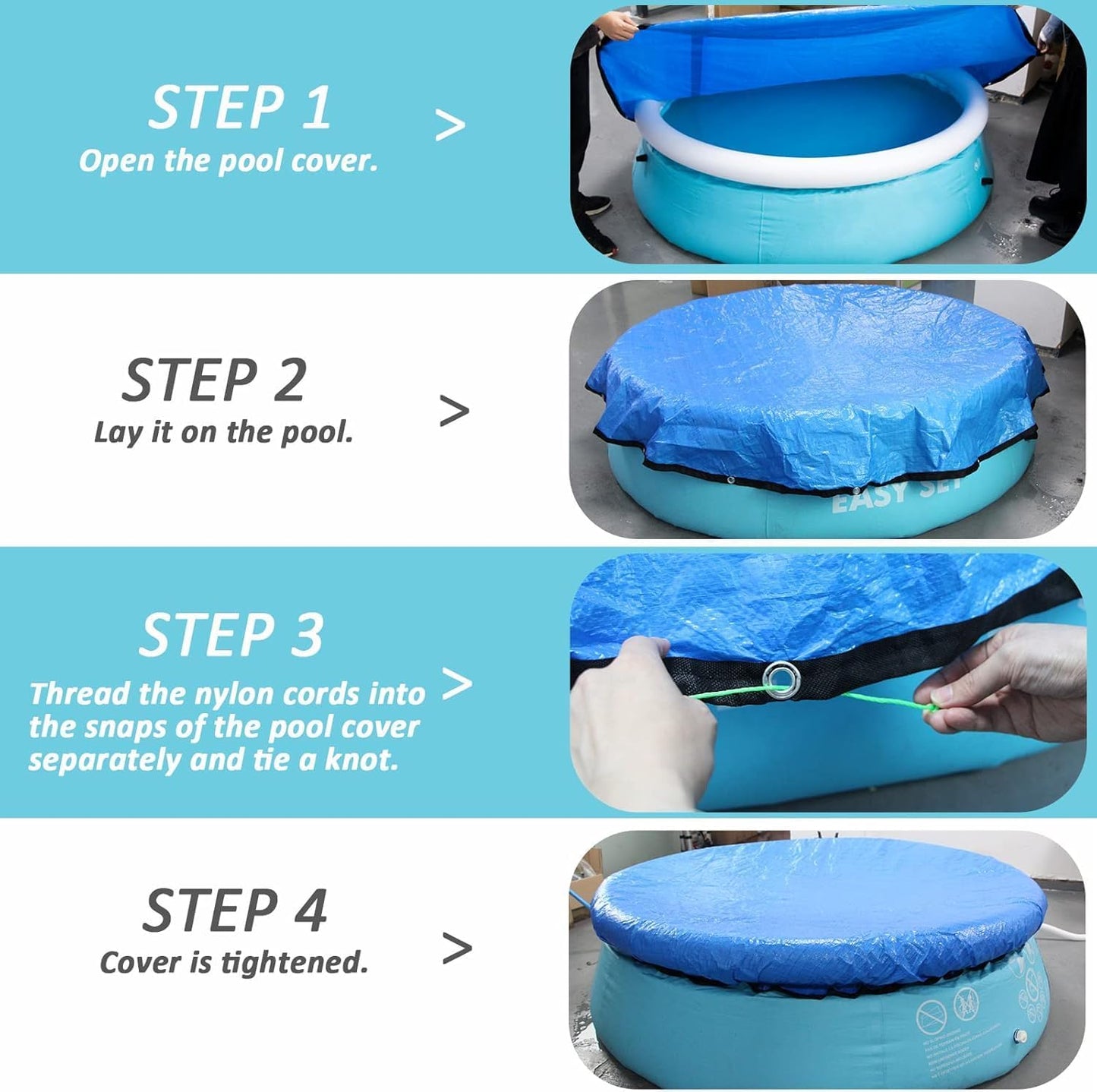 10 Ft Dust Pool Cover Protector-Solar Cover for Round Frame Pools-Pool Cover for Round Inflatable-Pool Cover Protector Heat Retaining Blanket