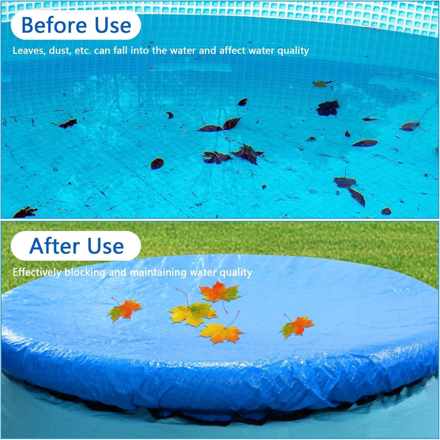 10 Ft Dust Pool Cover Protector-Solar Cover for Round Frame Pools-Pool Cover for Round Inflatable-Pool Cover Protector Heat Retaining Blanket