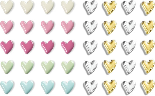 Cute Refrigerator Magnets, Colorful Love Fridge Magnets for Whiteboard Cabinet Locker, Resin Heart Decorative Magnets for Classroom Kitchen Office
