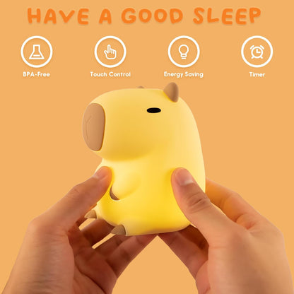 Cute Capybara Night Light and White Noise Sound Machine with Bluetooth Functionality for Bedroom Living Room Squishy Capybara Stuff Boys Girls Gifts